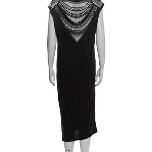 Iro Crew Neck midi length dress black size small